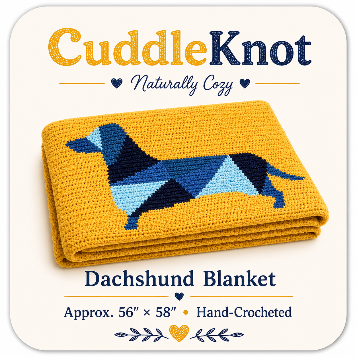 Geometric Dachshund Crochet Blanket