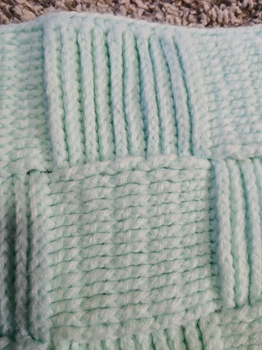 Hand-Crocheted Mint Baby Blanket | Soft & Cozy